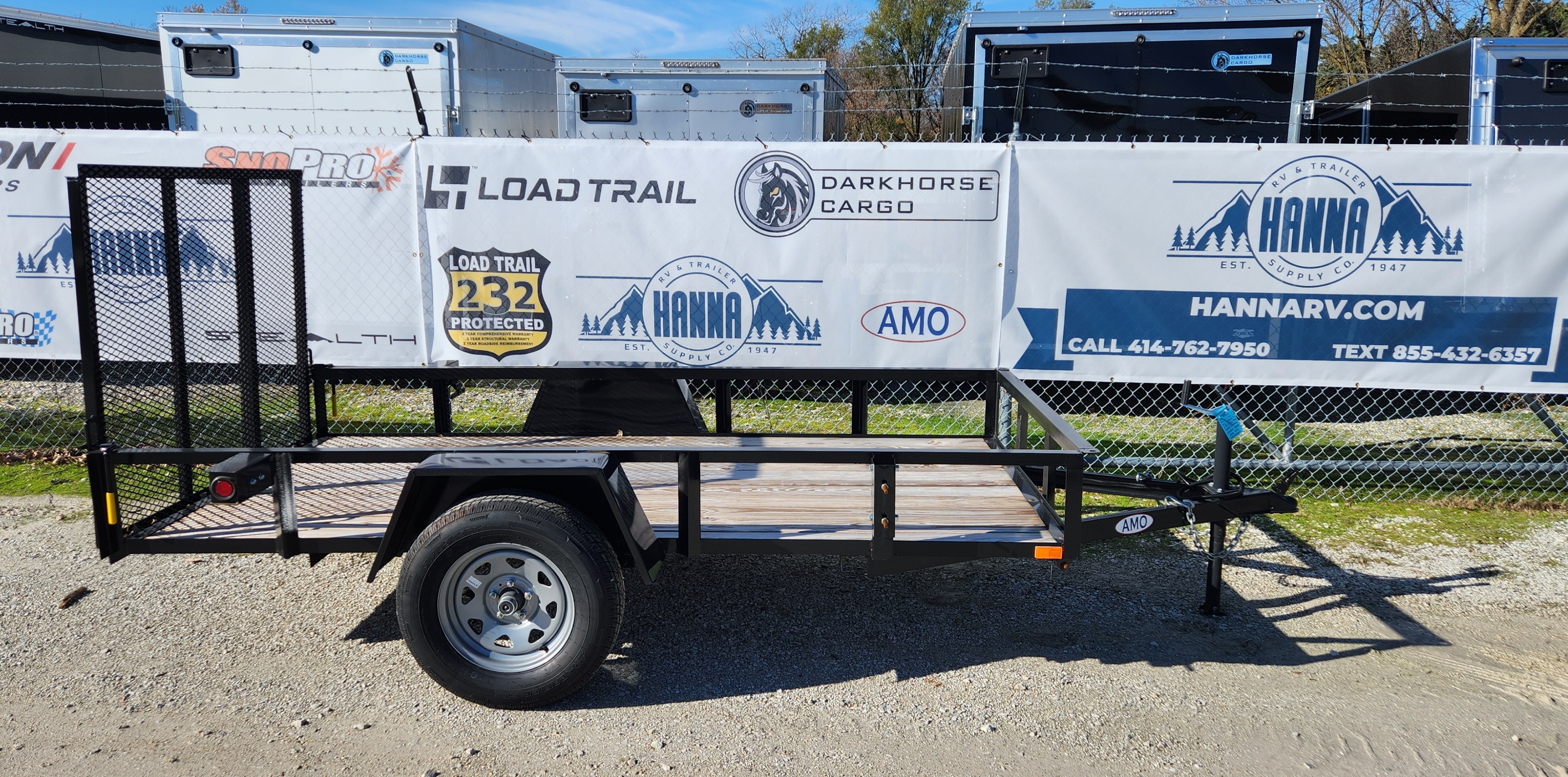 AMO 5 x 10 Steel Utility Trailer with Ramp Gate & 12in High Rails